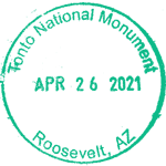 Tonto National Monument Park Stamp Apr 26, 2021