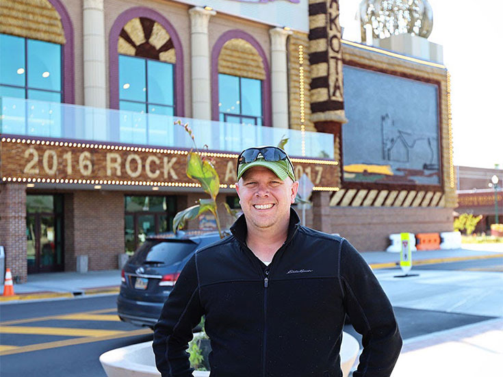 Travis Kerkvliet in front of the World’s Only Corn Palace in Mitchell SD