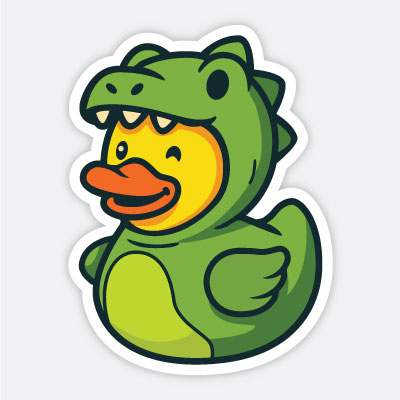 Dinosaur Cruise Duck & Jeep Duck Sticker